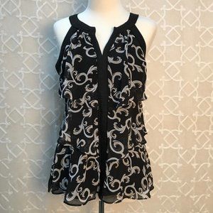 WHBM Sleeveless Ruffled Blouse